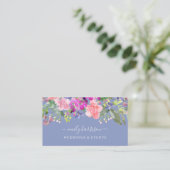 Chic Waterverf Floral Periwinkle Visitekaartje (Staand voorkant)