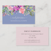 Chic Waterverf Floral Periwinkle Visitekaartje (Voorkant / Achterkant)