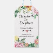 Chic Waterverf Floral Wedding Dank je cadeau Label Cadeaulabel (Achterkant)