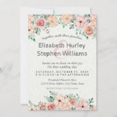 Chic Waterverf Floral Wedding Shower Kaart (Voorkant)