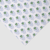 Chic Waterverf Green Ribbon Ginger Jar Kerstmis Tissuepapier (Detail)