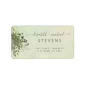 Chic waterverf greenery eucalyptus koppel script etiket (Voorkant)