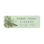 Chic waterverf greenery eucalyptus koppel script etiket (Voorkant)