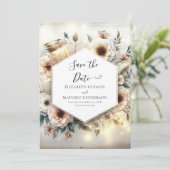 Chic Waterverf Mason Jar Wedding Save The Date (Staand voorkant)