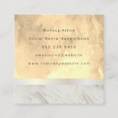 Chic Waterverf Monogram Lux Bar & Marmeren Trim Vierkante Visitekaartje (Achterkant)