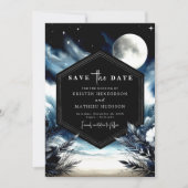 Chic Waterverf Moonlit bruiloft Save The Date (Voorkant)