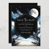 Chic Waterverf Moonlit bruiloft Save The Date (Voorkant / Achterkant)
