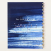 Chic Waterverf Navy Brush Strokes Namen Planner (Achterkant)