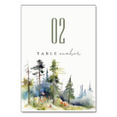 Chic waterverf Pine Forest Landscape Wedding Kaart (Achterkant)