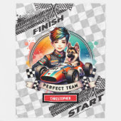 Chic Waterverf Racing Boy Formula 1 Blanket Fleece Deken (Voorkant)