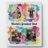 Chic Waterverf Splash Fotocollage Vaderdag Fotoplaat (Voorkant)