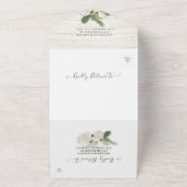 Chic Waterverf Succulent Rustic Wood Wedding RSVP All In One Uitnodiging (Buitenkant)