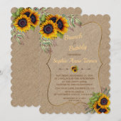 Chic Waterverf Sunflower Burlap Brunch & Bubble Kaart (Voorkant / Achterkant)