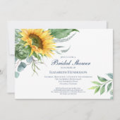 Chic Waterverf Sunflower Greenery Vrijgezellenfees Kaart (Voorkant)