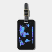 Chic Waterverf Wereldkaart Aangepast monogram Bagagelabel (Voorkant verticaal)