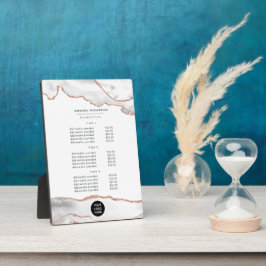 Chic Waterverf White en Roos Gold Agate Business Fotoplaat