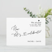 Chic We Elopeden Nu Laten We Het Vieren Foto Elope Kaart (Staand voorkant)