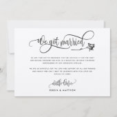 Chic We Got Married Huwelijk / Elope Aankondiging (Voorkant)