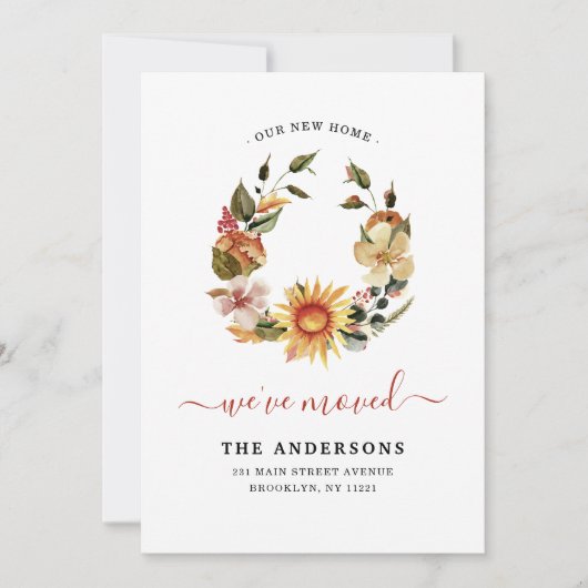 Chic We hebben de Herfst van de herfst Floral Wrea Aankondiging (Voorkant)