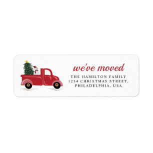Chic We hebben Red Truck Kerstboom Snow Man verpla Etiket