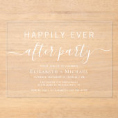 Chic Wedding After Party Acryl Uitnodigingen (Voorkant)