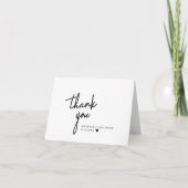 Chic Wedding Bedankt creditcard | Zwart wit script (Voorkant)