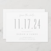 Chic Wedding Date Niet-foto opslaan Datum Save The Date (Voorkant / Achterkant)