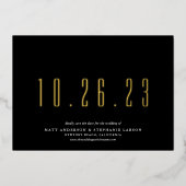 Chic Wedding Date Save the Date Real Folie Kaart (Voorkant)