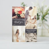 Chic Wedding Foto collage Hartelijk dank Bedankkaart (Staand voorkant)