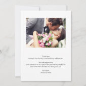 Chic Wedding Foto Hartelijk dank Bedankkaart (Achterkant)