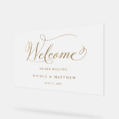 Chic Wedding Gold Welkom Frosted Style Acryl Bord (Hoek)