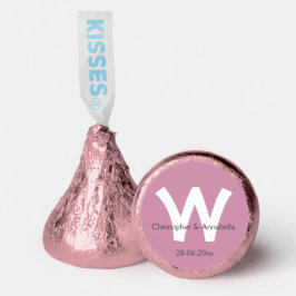 Chic Wedding Monogram + Names Cute Hershey Kisses