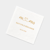 Chic Wedding Mr. & Mrs. Real Gold Folie Servetten (Links)