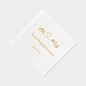 Chic Wedding Mr. & Mrs. Real Gold Folie Servetten (Rechts)
