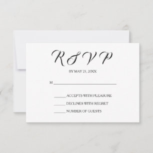 Chic Wedding RSVP-kaart   Zwart-wit RSVP Kaartje