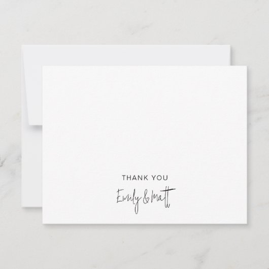 Chic Wedding Thank You White Flat Note Card Notitiekaartje (Voorkant)