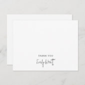 Chic Wedding Thank You White Flat Note Card Notitiekaartje (Voorkant / Achterkant)