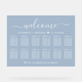 Chic Welcome Dusty Blue 12 Table Mariage Siège (Recto)