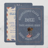 Chic Western Boots Casquette Denim Invitation de d (Devant / Derrière)