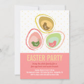 Chic Whimsical Chicken Easter Hunt Party Invite Kaart (Voorkant)