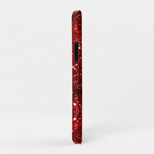 Chic whimsical red black glitter monogram Case-Mate iPhone case (Achterkant/rechts)