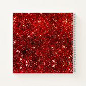 Chic whimsical red black glitter monogram notitieboek (Achterkant)