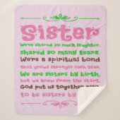 Chic Whimsical Sister Quote Gezegden Sherpa Deken (Voorkant)