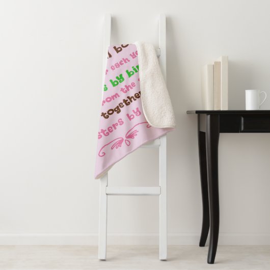 Chic Whimsical Sister Quote Gezegden Sherpa Deken (In situ)