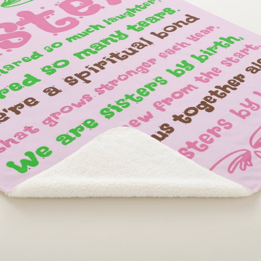 Chic Whimsical Sister Quote Gezegden Sherpa Deken (3/4)