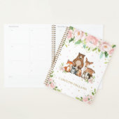 Chic Whimsical Woodland Animaux Blush Rose Floral (Devant avec enveloppe)