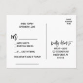 Chic White Black Olive Branches Song Request RSVP Uitnodiging Briefkaart (Achterkant)