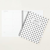 Chic White Black Polka Dots Pattern Planner (Display)