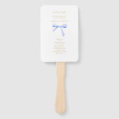 Chic White | Blauwe lintknoop Handwaaier (Voorkant)