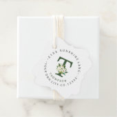 Chic White Bloemen Circulair Adres Label Trouwen (In situ)